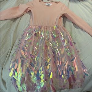 Lola + The Boys Pink Iridescent Kids Formal Dress